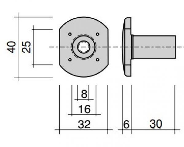 Pom-moer met draad m8 9002 (10 stuks).